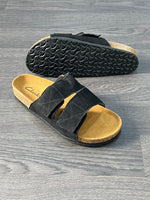 Charger l'image dans la galerie, Clarks Sandales Slide Suède – Noir
