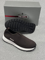 Charger l'image dans la galerie, Titre suggéré : Prada Knit Slip-On Sneaker — Dark Chocolate Edition
