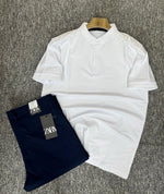 Charger l'image dans la galerie, Ensemble Polo Col Mao Uni + Pantalon Slim – Blanc &amp; Noir / Marine / Gris Lavé &amp; Kaki
