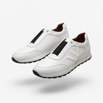 Charger l'image dans la galerie, Leather Slip-On Runner — White / Black
