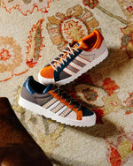 Charger l'image dans la galerie, Titre suggéré : Adidas Superstar — Corduroy Teal &amp; Orange Edition
