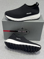 Charger l'image dans la galerie, Titre suggéré : Prada Knit Slip-On Sneaker — All Black Edition
