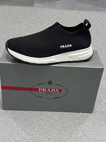 Charger l'image dans la galerie, Titre suggéré : Prada Knit Slip-On Sneaker — All Black Edition
