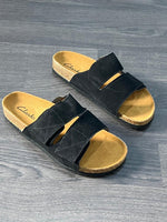 Charger l'image dans la galerie, Clarks Sandales Slide Suède – Noir
