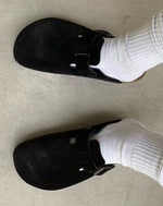 Charger l'image dans la galerie, Birkenstock Boston Suède Noir — Soft Footbed
