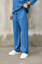 Charger l'image dans la galerie, Set Loungewear Côtelé Bleu Cobalt
