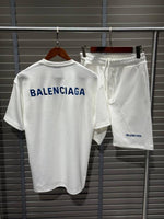 Charger l'image dans la galerie, Balenciaga Set T-Shirt + Short — White Blue
