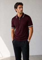 Charger l'image dans la galerie, Polo Zippé Bordeaux — Knit Premium
