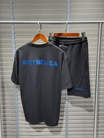 Charger l'image dans la galerie, Balenciaga Set T-Shirt + Short — Graphite Blue
