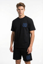 Charger l'image dans la galerie, Balenciaga BB Monogram T-Shirt &amp; Short Set — Noir / Bleu

